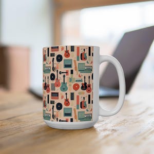 Retro Instrument Pattern Ceramic Mug 15oz
