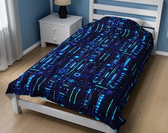 Atompunk Velveteen Plush Blanket