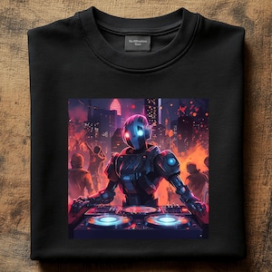 Robot DJ Unisex Heavy Cotton Tee