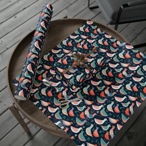 Graphic Bird Pattern Wrapping Paper