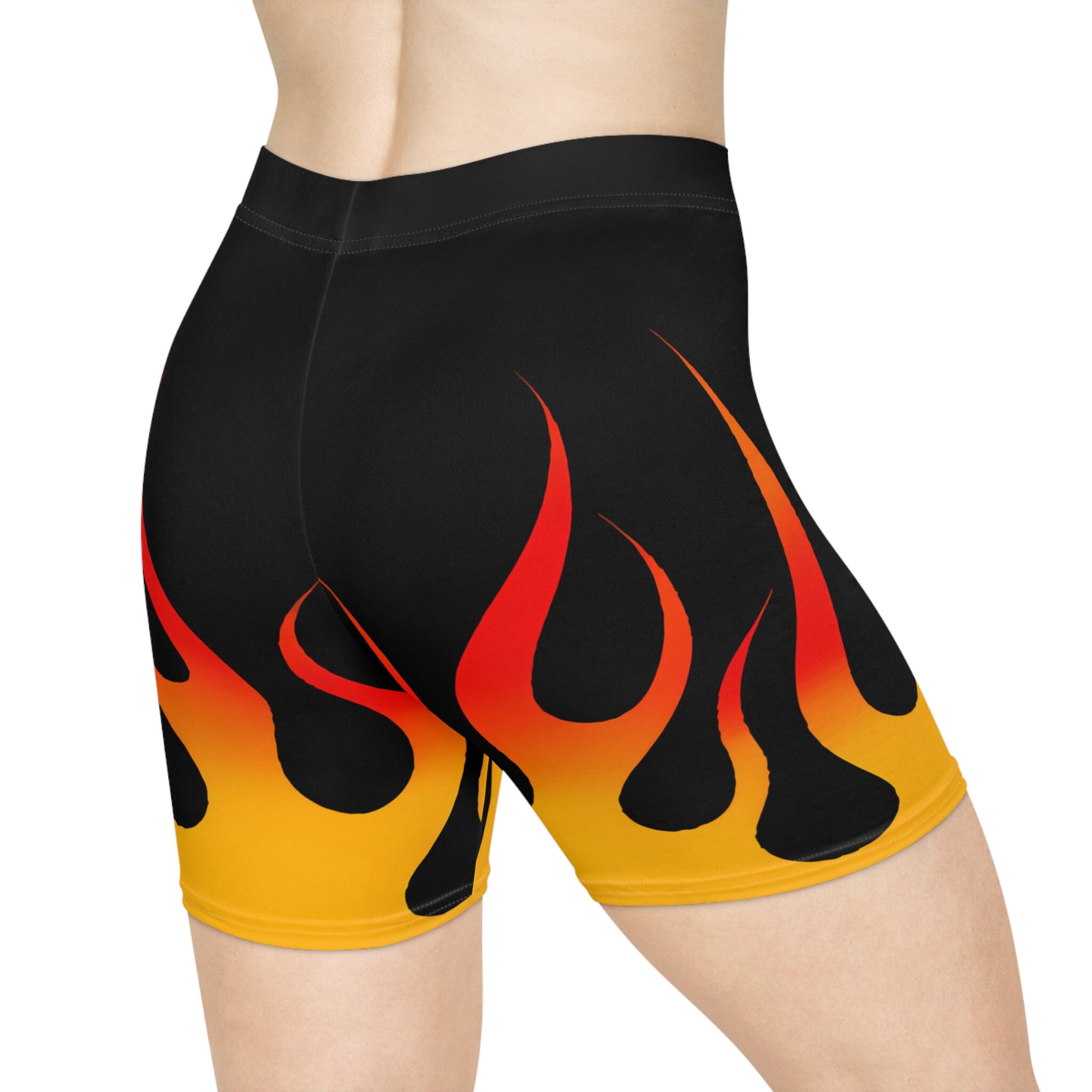 Flame biker shorts deals