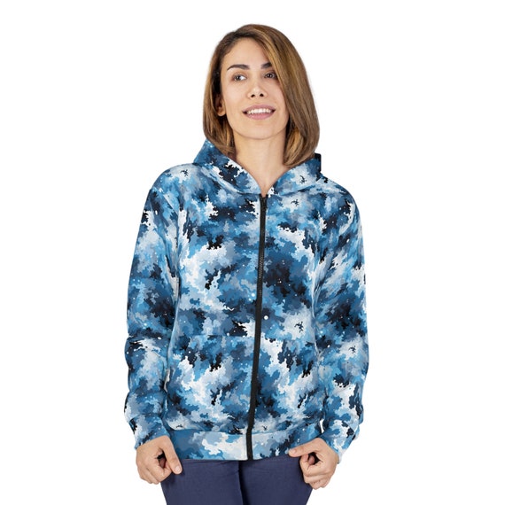 Digital Winter Woodland Camo Pattern 1 Unisex Zip Hoodie - Etsy