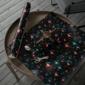 Futuristic UFO Pattern Wrapping Paper