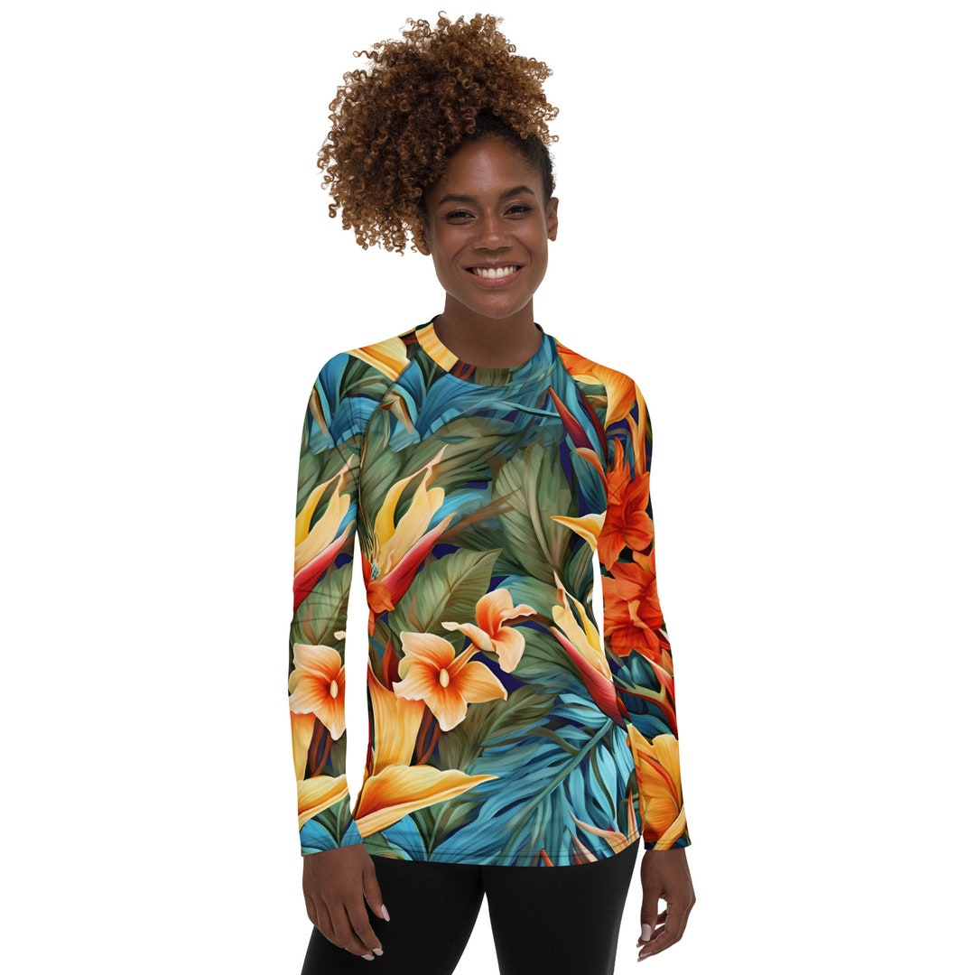 Hawaiian Style Women's Rash Guard - Etsy