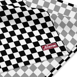 B&W Bandana met geruit patroon