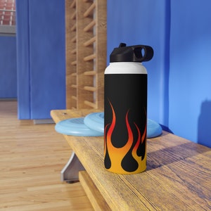 Hot Rod Flames roestvrijstalen waterfles, standaard deksel