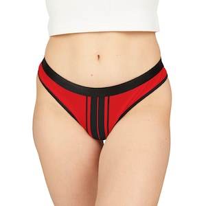 Red With Black Stripe Women&#39;s Thong