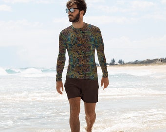 Circuit Board Pattern Men's Rash Guard