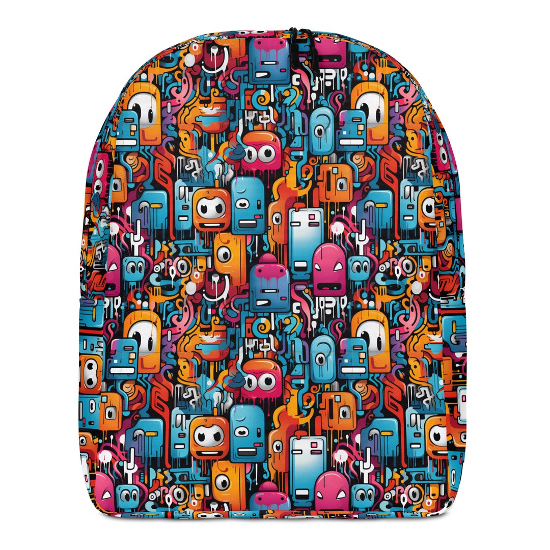 Weird AI Graffiti Minimalist Backpack - Etsy