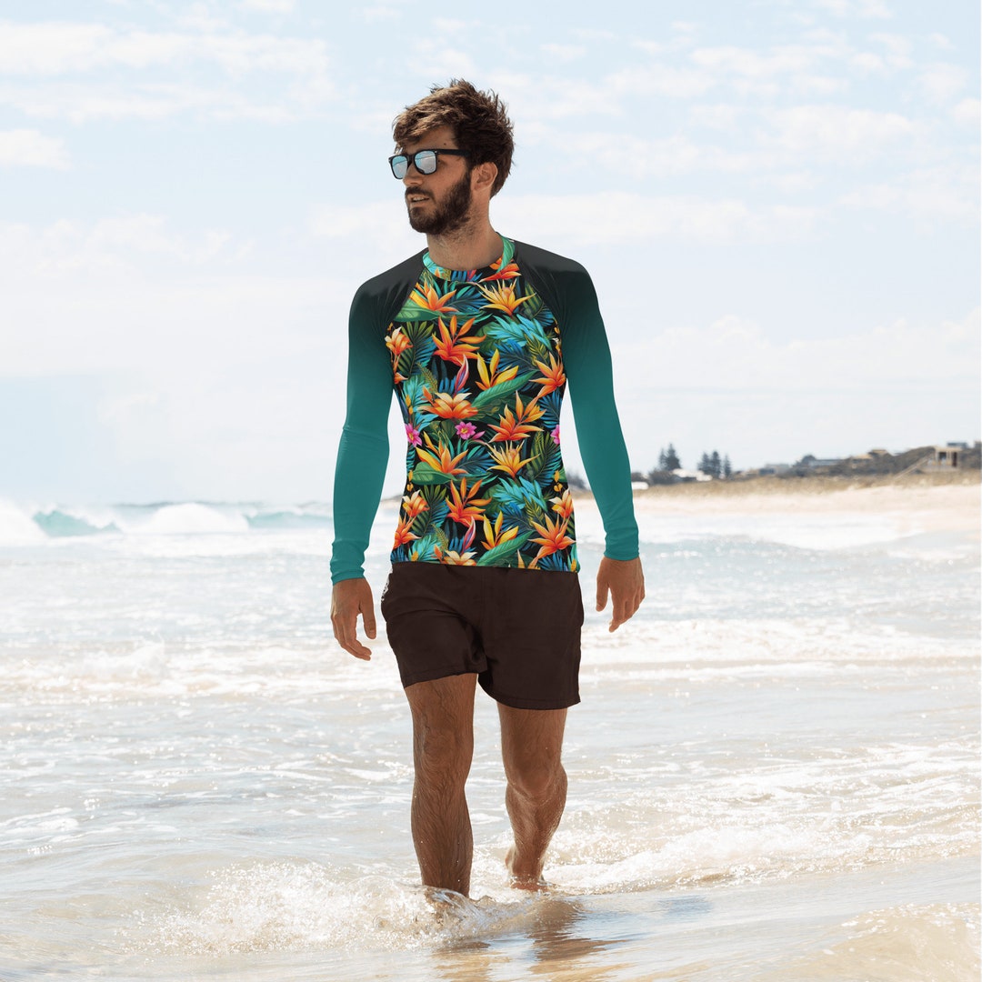 Hawaiian Style Men's Rash Guard - Etsy