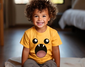 リトルモンスターフェイス幼児用半袖Tシャツ