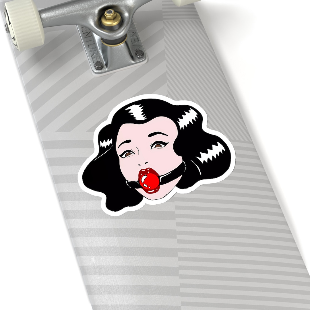 Retro Ball-gag Girl Kiss-cut Stickers - Etsy
