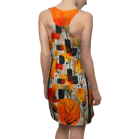 orange racerback dress Abstract Every Orange Design Women's Racerback Dress