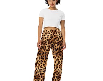 Pantalones anchos con estampado de leopardo