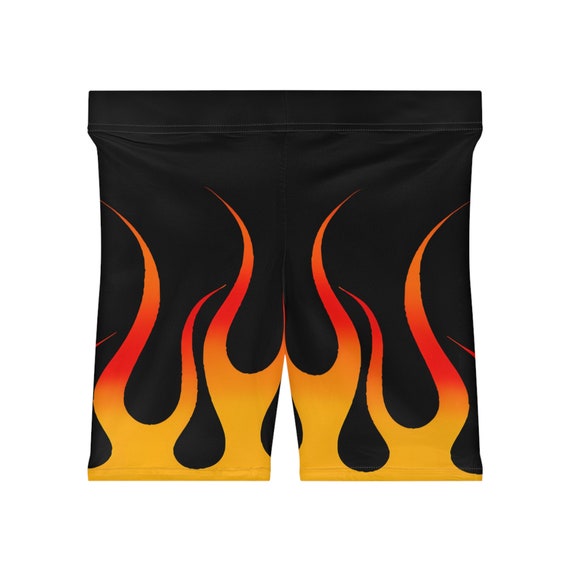 Hot Rod Flames Women s Biker Shorts Etsy