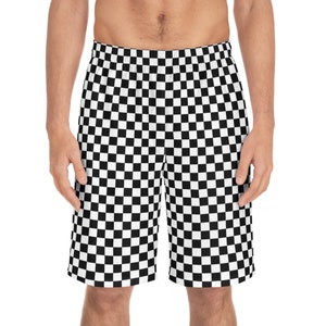 Checkered Pattern Men's Board Shorts