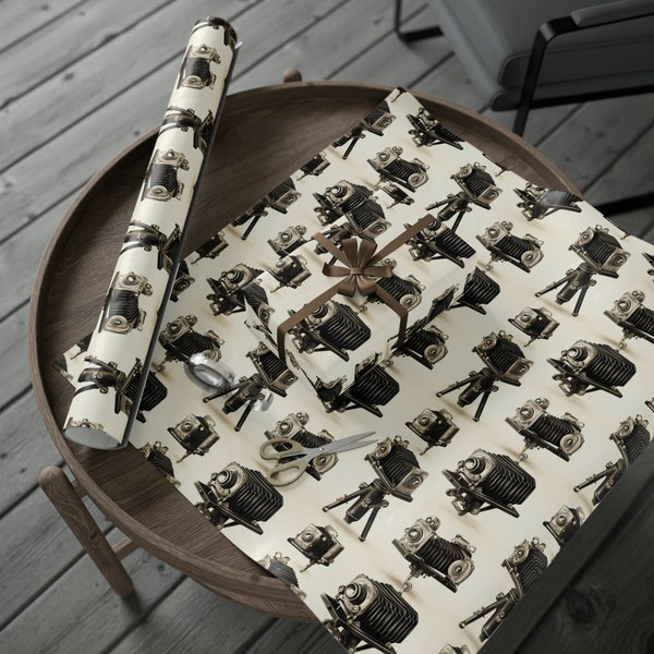 Vintage View Camera Pattern Wrapping Paper