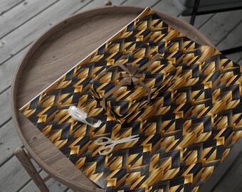 Retro Gold & Black Wrapping Paper