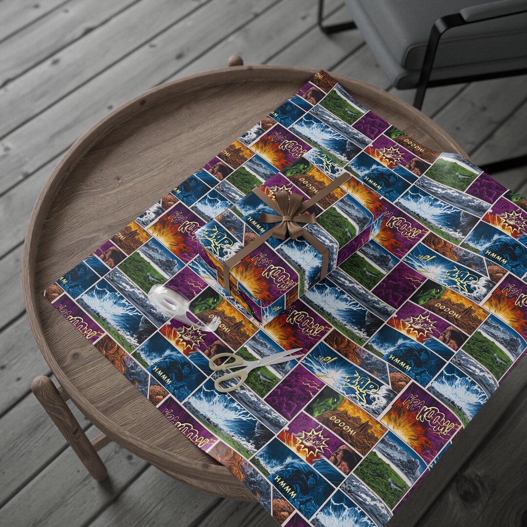 Retro Fantasy Comic Book Pattern 3 Wrapping Paper - Etsy