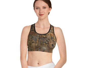 Dirty Gold Cyber Metallic Sports Bra