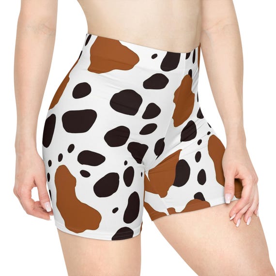 Cow Skin Pattern Women's Biker Shorts Australia
