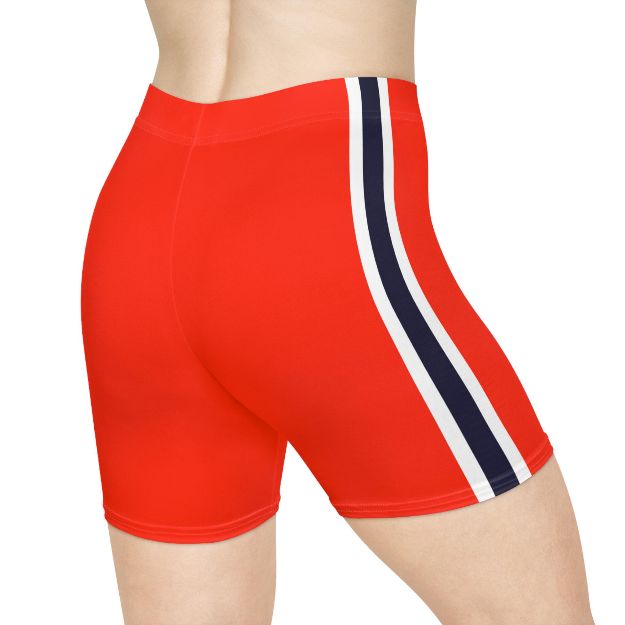 Italian Racing Red W/stripes Women's Biker Shorts - Etsy