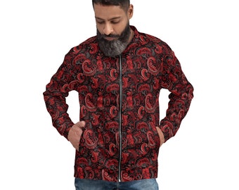 Bomber unisex rosso Paisley