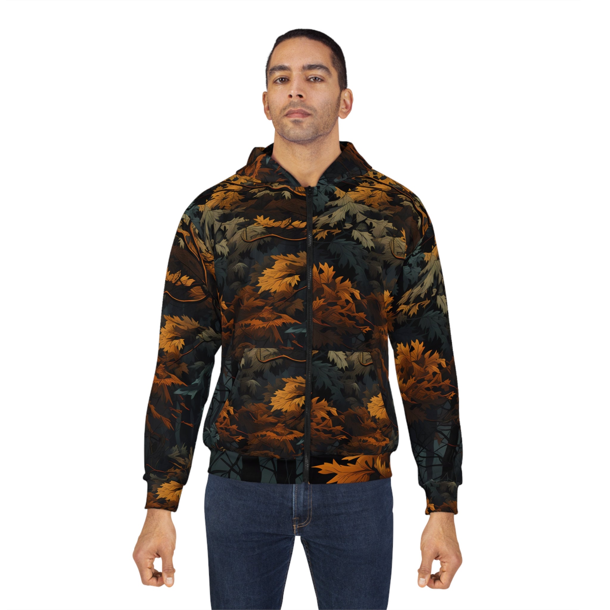 【2plan】Drawing camo two-way hood zip-up CAMO HORSEPOWER ZIP UP – HALF EVIL