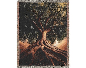 Baum des Lebens 100% Baumwolle gewebte Decke