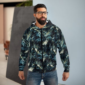 Urban Camo-patroon 2 unisex hoodie met rits