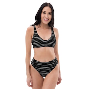 Skull Pattern Recycled high-waisted bikini
