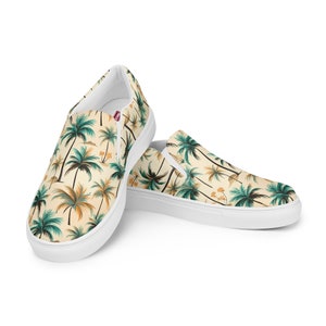 Hawaiian Style Palm Tree Pattern Women’s slip-on canvas shoes