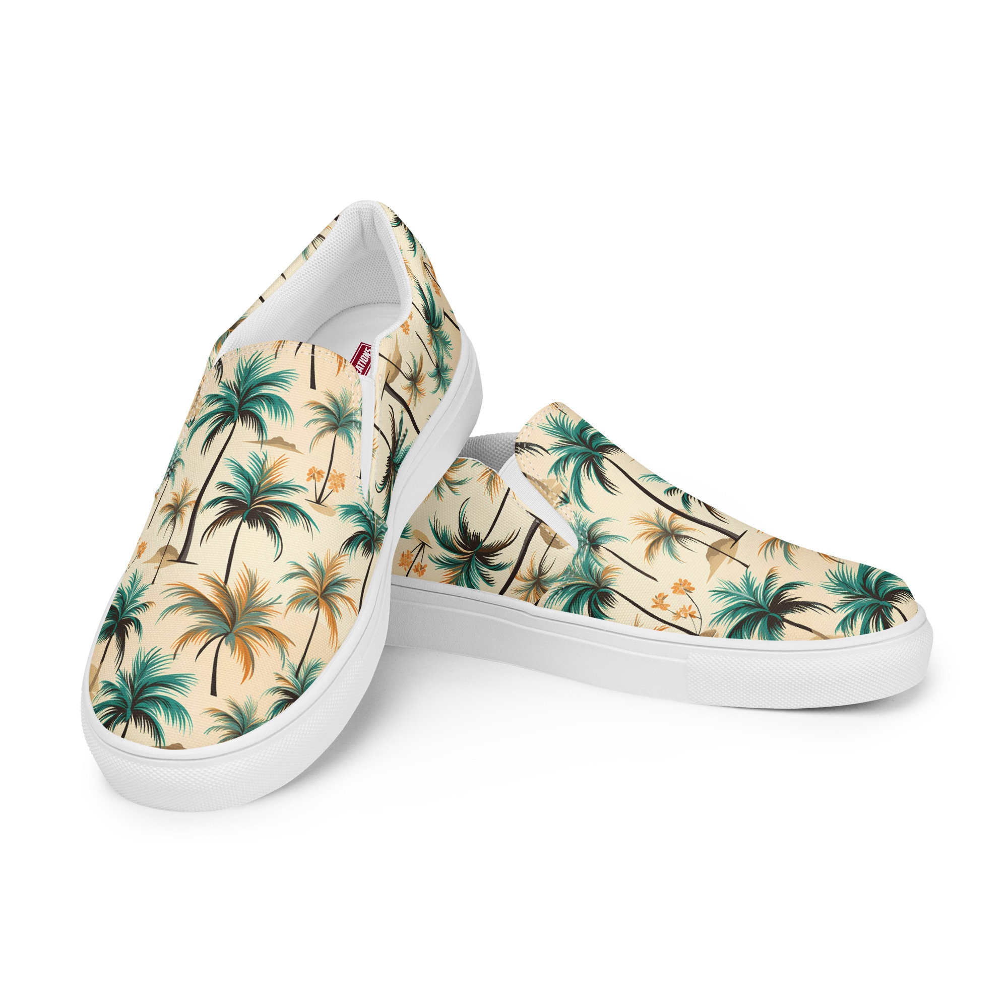 Hawaiian Style Palm Tree Pattern Women's Slip-on Canvas Shoes - Etsy