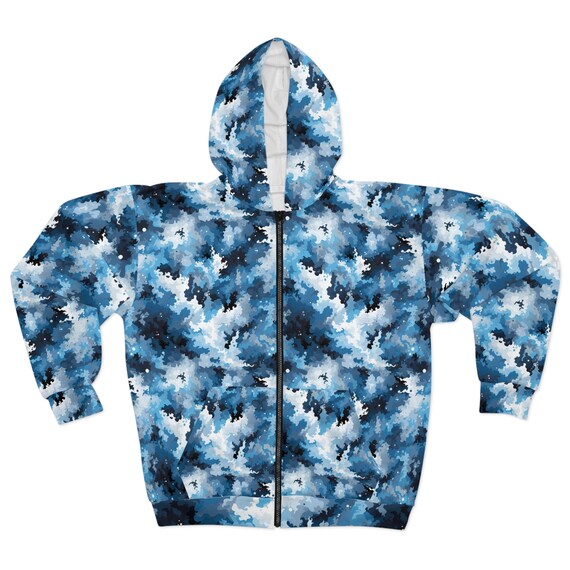 Digital Winter Woodland Camo Pattern 1 Unisex Zip Hoodie - Etsy