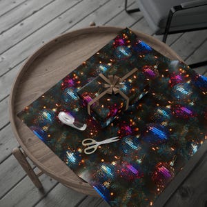 Colorful Christmas Ornament Pattern Wrapping Paper