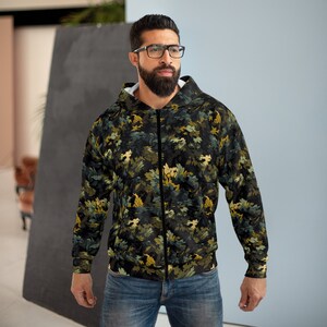Digitale Woodland Camo patroon 2 unisex hoodie met rits