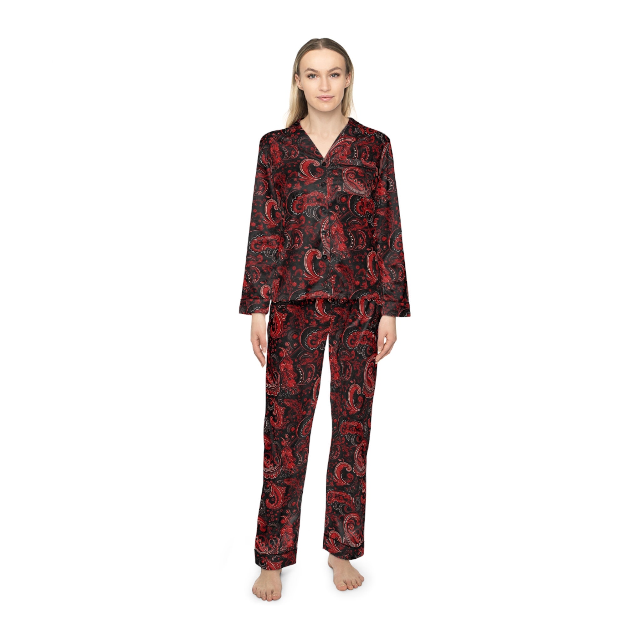 Paisley silk pajamas sale