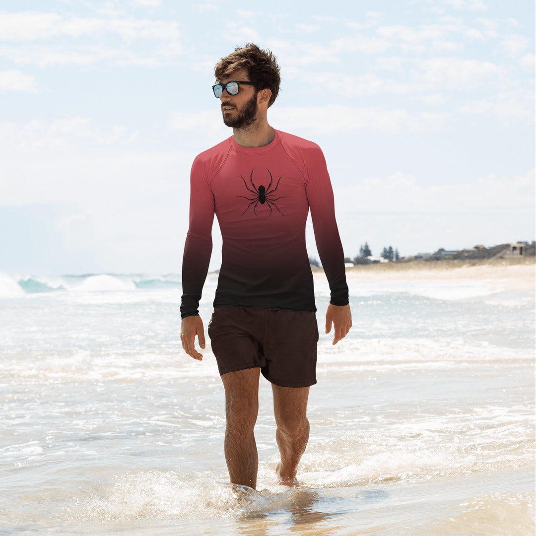 Spider Rash Guard Luscious Red Ombré / Spider Men's Rash Guard - Etsy
