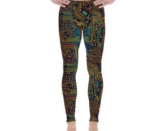 Circuit Board Pattern Men's Leggings
