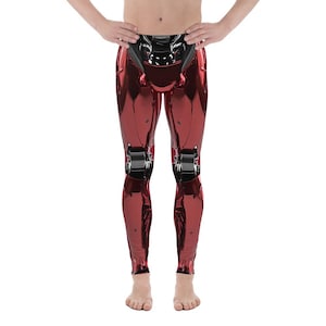 Leggings da uomo con robot cyberpunk rosso