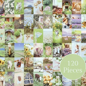 Soft Pastel Cottagecore Wall Collage Kit | Indie Room Decor, VSCO Wall Collage Kit, Cottagecore Decor