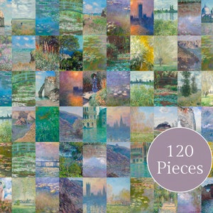 Monet Impressionist Wall Collage Kit | Cottagecore Decor | Vintage Room Decor