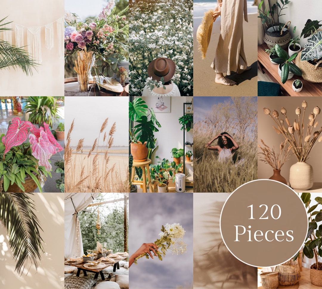 Boho Wall Art Collage Kit Aesthetic Indie Room Decor Photo Wall Collage