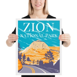 Affiche numérique du parc national de Zion | Panneau du parc national | Cadeau du parc national