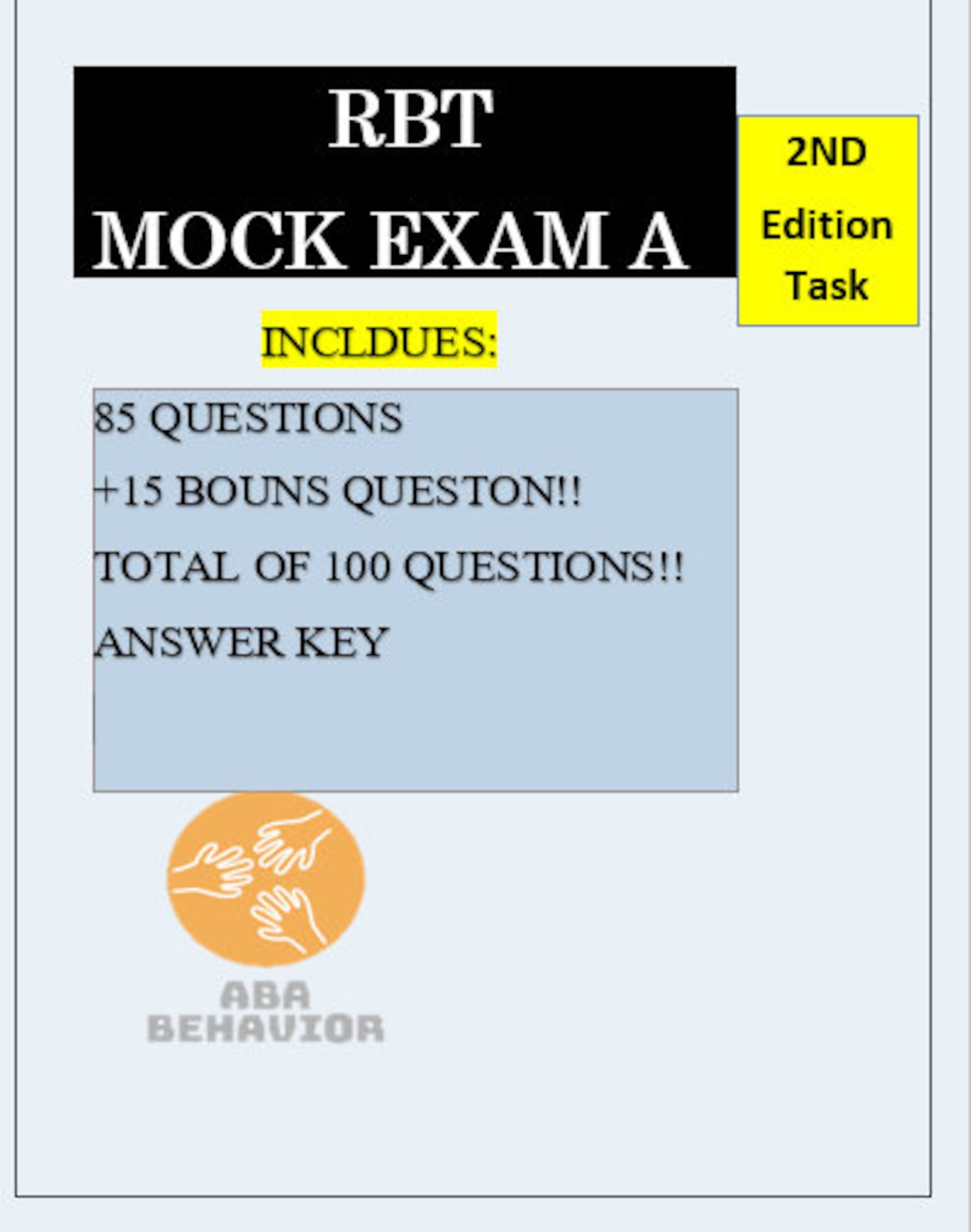 RBT Mock Exam 1 85 Questions 15 Bonus Questions Answer Key RBT Practice