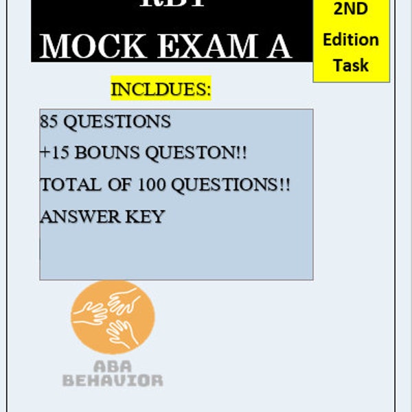 RBT mock exam 1 | 85 questions + 15 bonus questions | Answer key | RBT practice exam | RBT study |rbt exam | rbt practice test | 2nd edition
