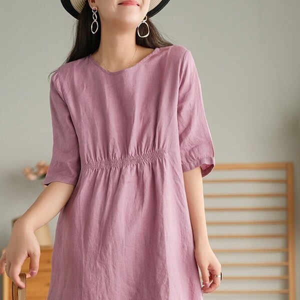 Ava | Retro Linen Dress