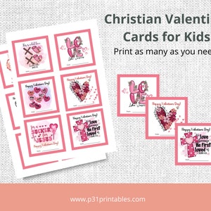 Christian Valentine Cards for Kids, Printable Valentines, School Valentines