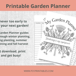 Digital Garden Planner, Printable Garden Planner, Garden Notebook, Garden Journal