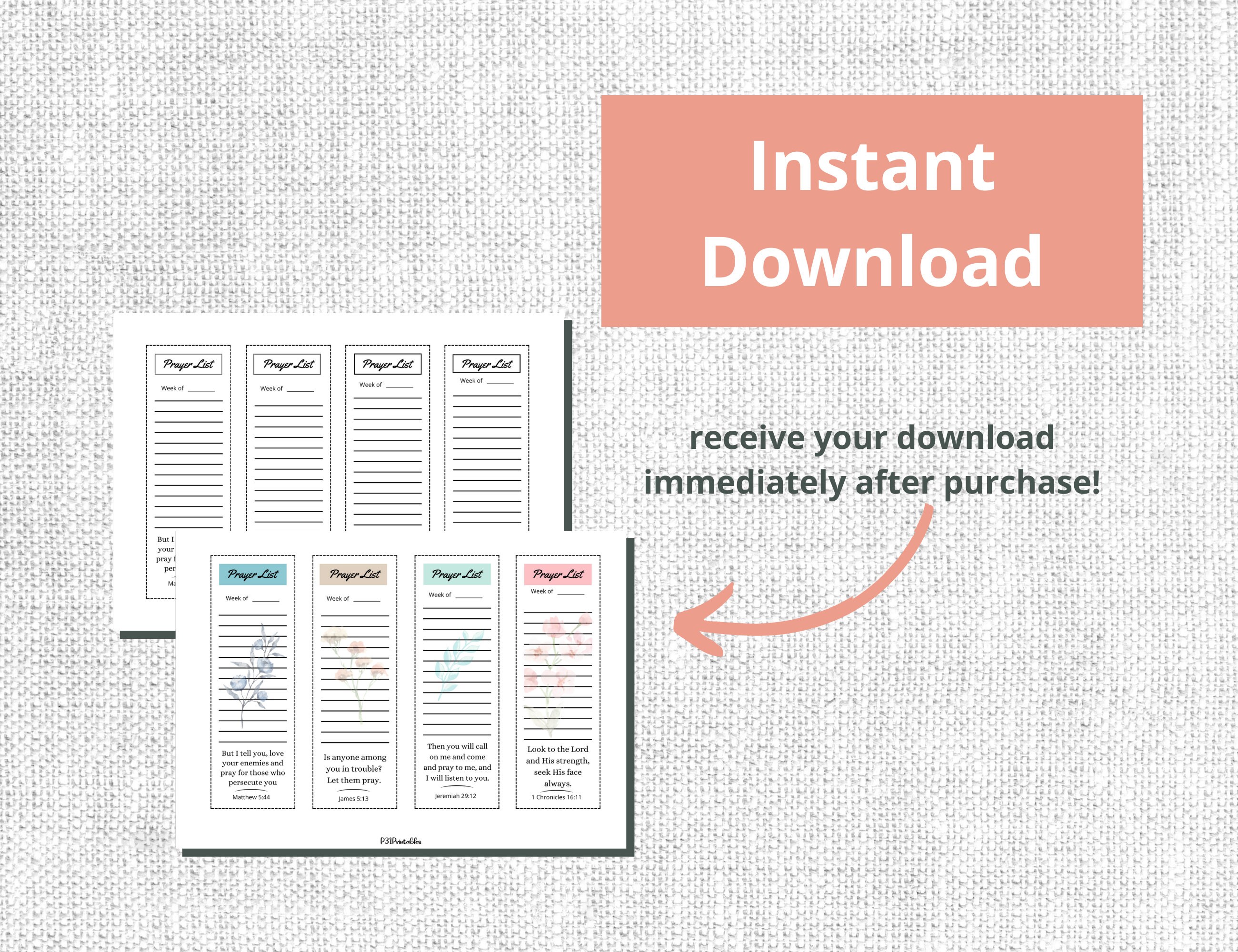 Printable Bookmark, Prayer List Printable - Etsy